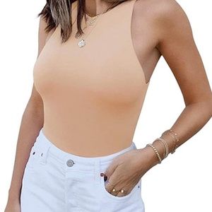 Women’s Sleeveless Racer Back Halter Neck Bodysuit